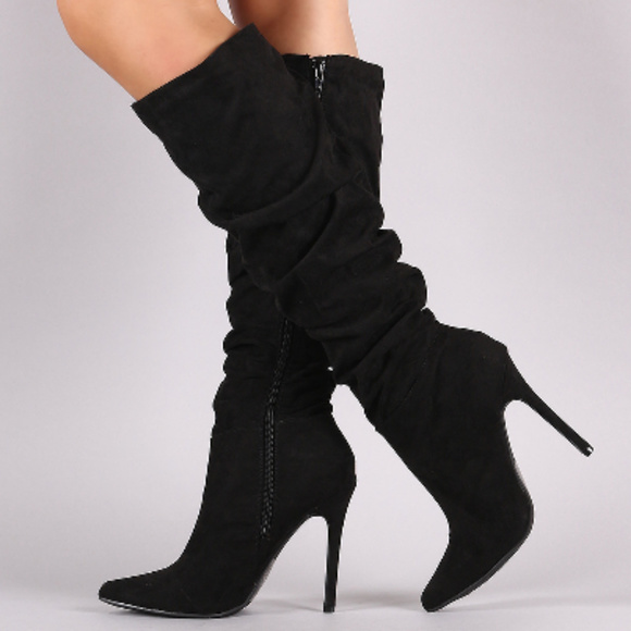 womens black pointed boots